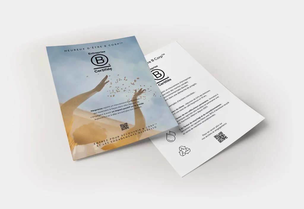 Leaflet Nespresso - Bcorp - Joody communication